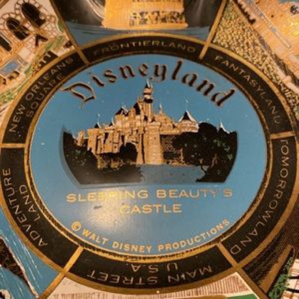 Disney Blue and Gold Disneyland Souvenir Trinket Dish - Scalloped Edge - Picture 3 of 5